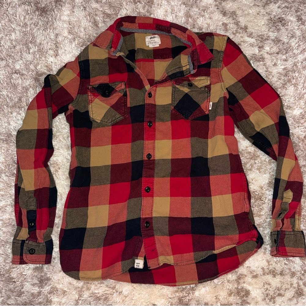 VANS Red and Yellow Plaid Shirt